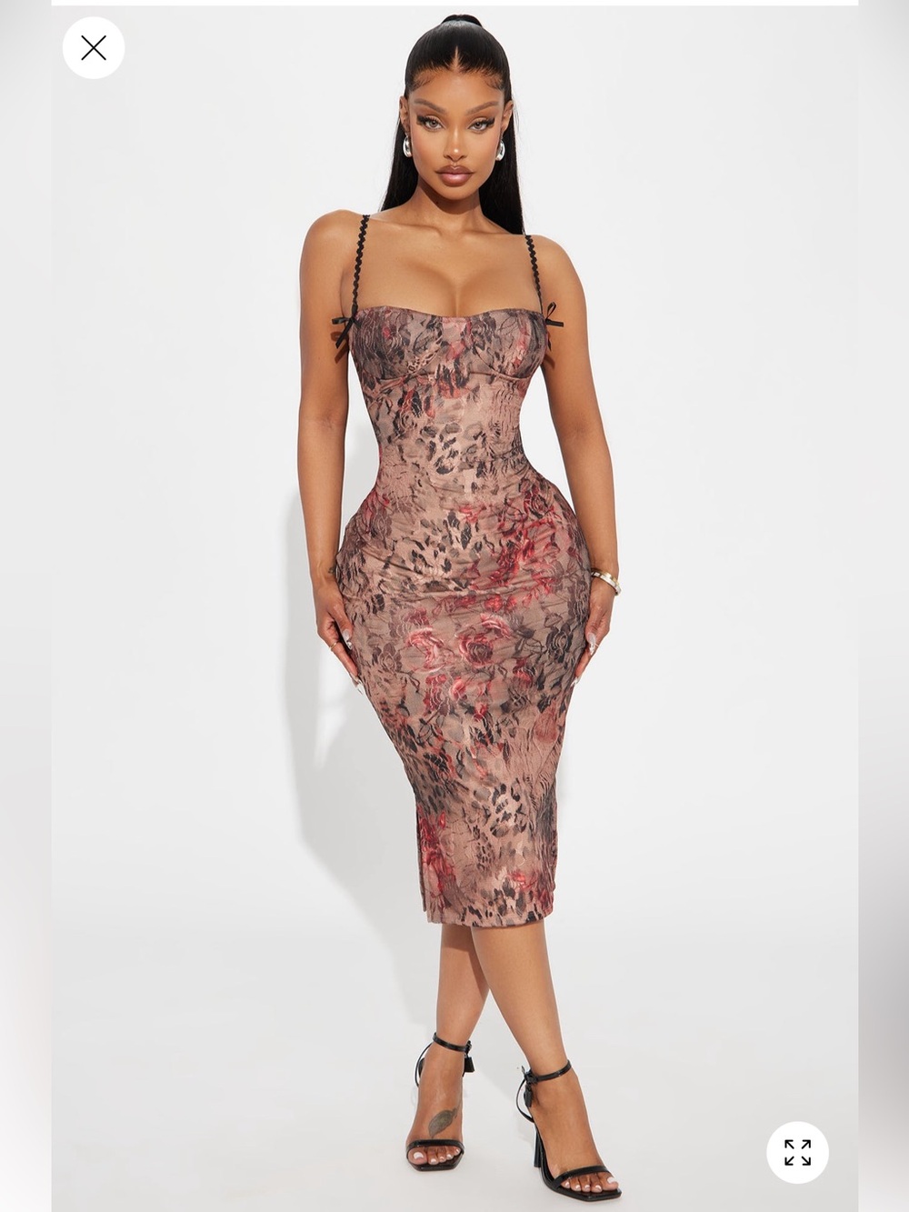 Fashion Nova Lace Midi Dress